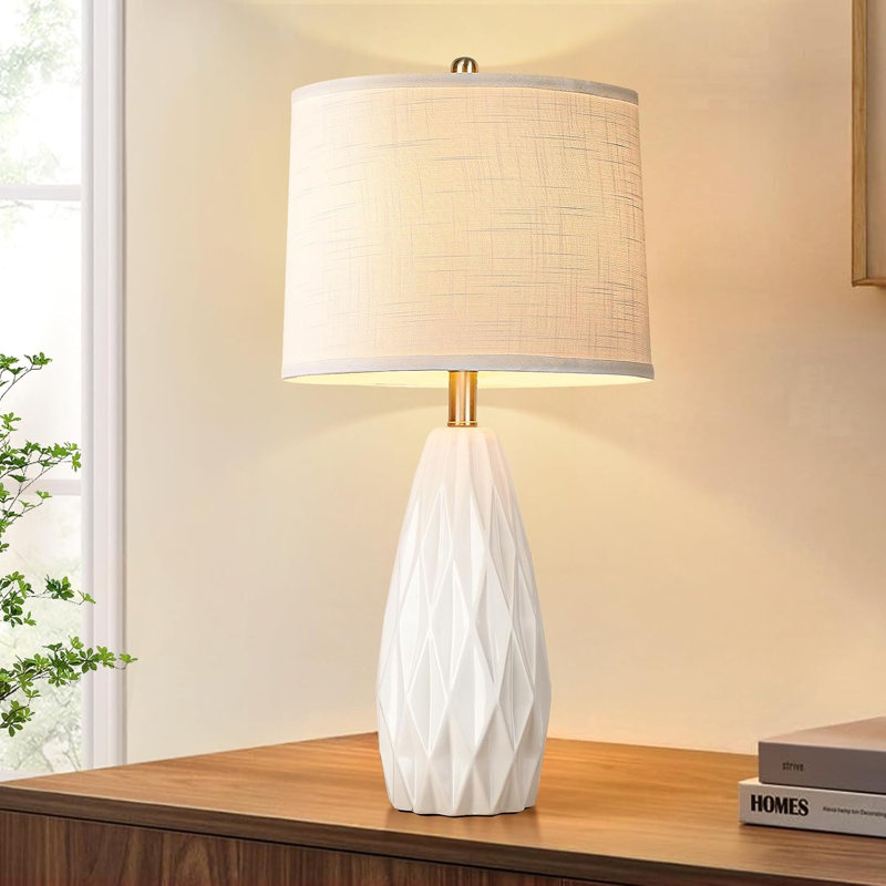 Mercer41 Geometric Lamp Table Lamps | Wayfair - Geometric Textured Table Lamps For Small Apartment